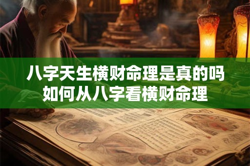 八字天生横财命理是真的吗如何从八字看横财命理