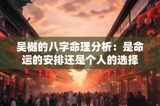 吴樾的八字命理分析：是命运的安排还是个人的选择