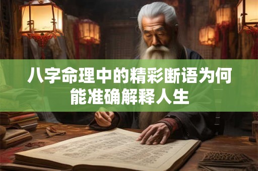 八字命理中的精彩断语为何能准确解释人生