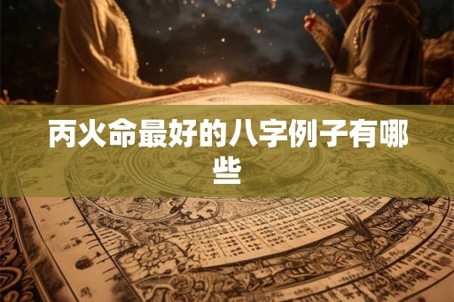 丙火命最好的八字例子有哪些