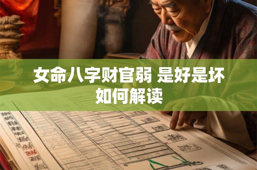 女命八字财官弱 是好是坏如何解读