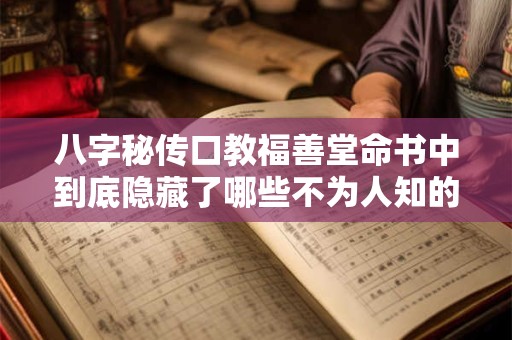 八字秘传口教福善堂命书中到底隐藏了哪些不为人知的秘密