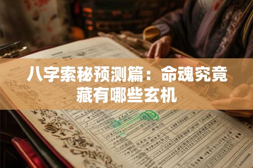 八字索秘预测篇：命魂究竟藏有哪些玄机