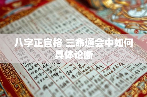 八字正官格 三命通会中如何具体论断