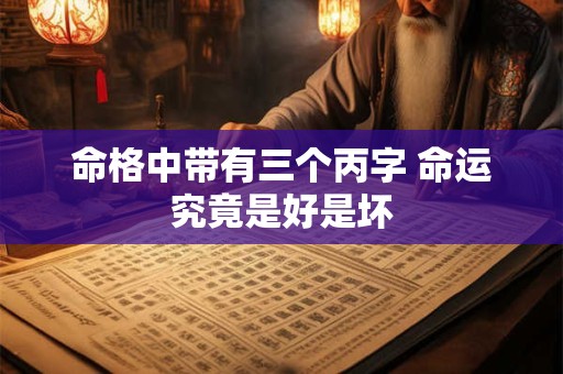命格中带有三个丙字 命运究竟是好是坏