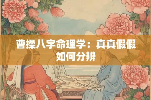 曹操八字命理学：真真假假如何分辨