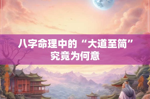 八字命理中的“大道至简”究竟为何意