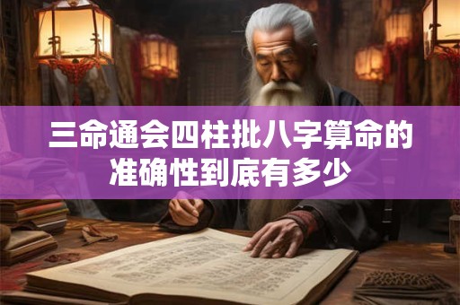 三命通会四柱批八字算命的准确性到底有多少