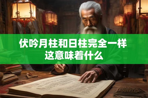 伏吟月柱和日柱完全一样 这意味着什么