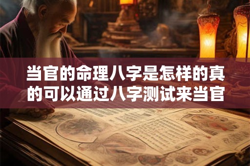 当官的命理八字是怎样的真的可以通过八字测试来当官吗