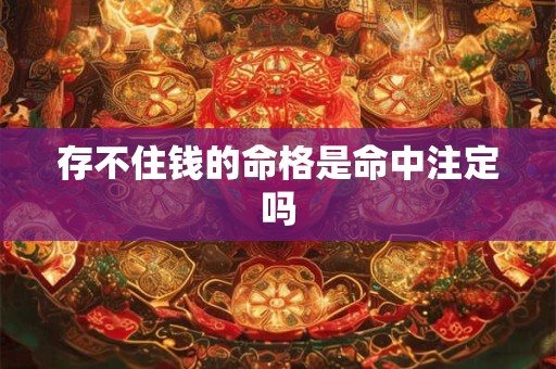 存不住钱的命格是命中注定吗