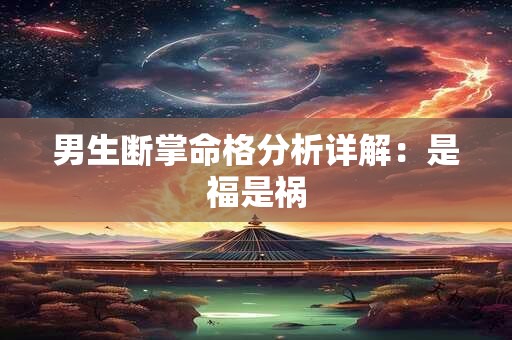 男生断掌命格分析详解：是福是祸