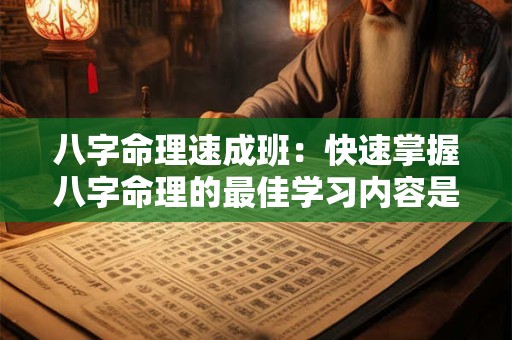 八字命理速成班：快速掌握八字命理的最佳学习内容是什么