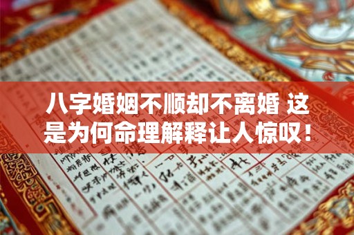 八字婚姻不顺却不离婚 这是为何命理解释让人惊叹！