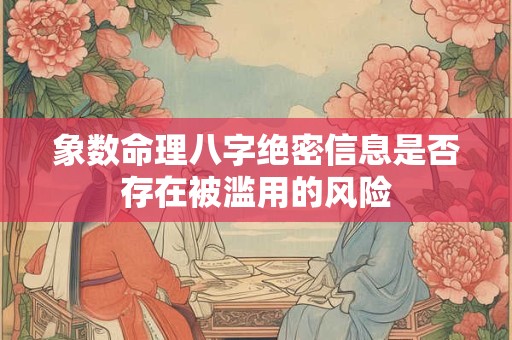 象数命理八字绝密信息是否存在被滥用的风险