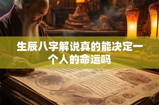 生辰八字解说真的能决定一个人的命运吗