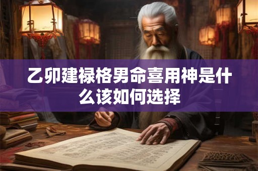 乙卯建禄格男命喜用神是什么该如何选择