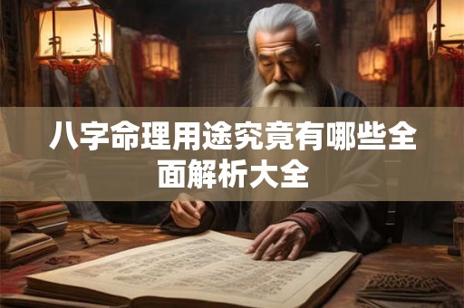 八字命理用途究竟有哪些全面解析大全