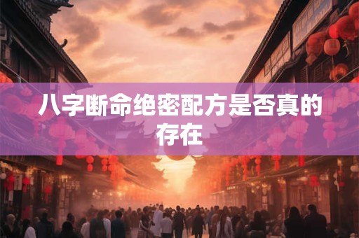 详细阅读:八字断命绝密配方是否真的存在 八字断命绝密配方是否真的存在