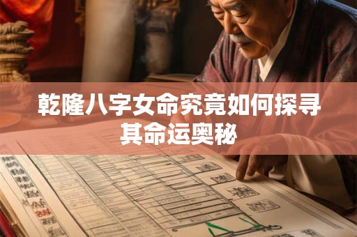 乾隆八字女命究竟如何探寻其命运奥秘