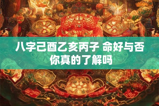 八字己酉乙亥丙子 命好与否 你真的了解吗