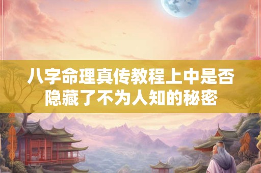 八字命理真传教程上中是否隐藏了不为人知的秘密