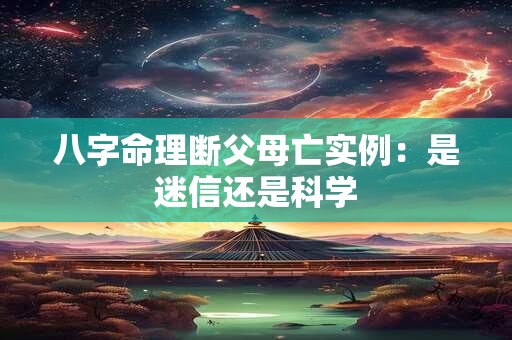 八字命理断父母亡实例：是迷信还是科学