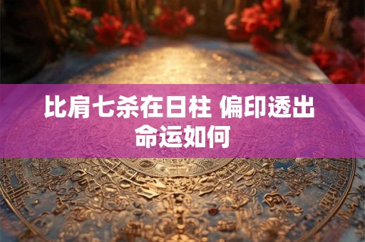 比肩七杀在日柱 偏印透出 命运如何