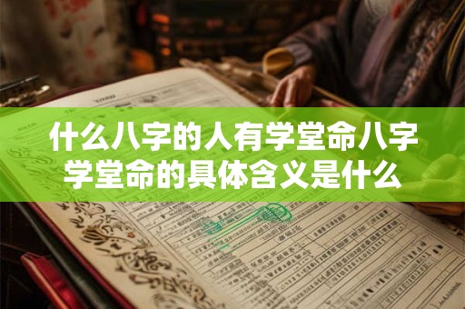 什么八字的人有学堂命八字学堂命的具体含义是什么