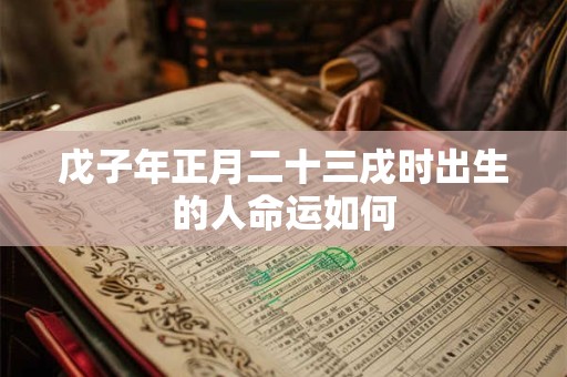 戊子年正月二十三戌时出生的人命运如何
