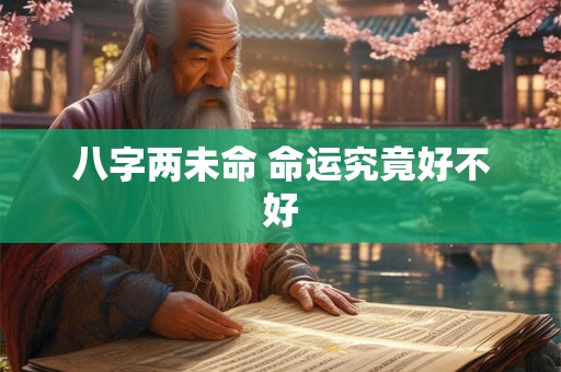 八字两未命 命运究竟好不好