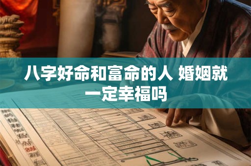 八字好命和富命的人 婚姻就一定幸福吗