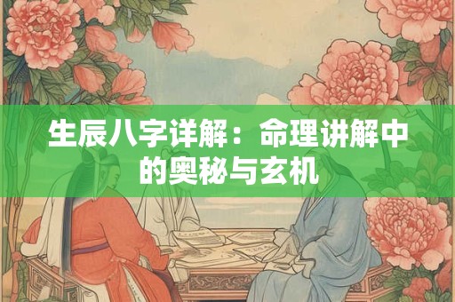 生辰八字详解:命理讲解中的奥秘与玄机 生辰八字详解:命理讲解中的奥秘与玄机