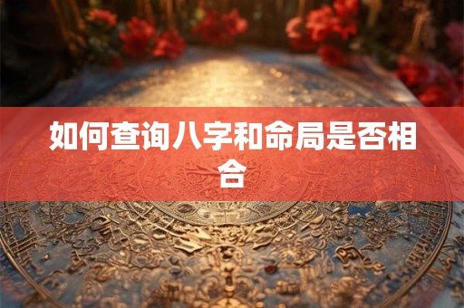 如何查询八字和命局是否相合