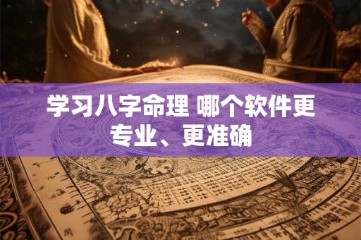学习八字命理 哪个软件更专业、更准确