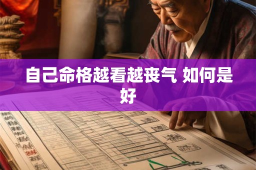 自己命格越看越丧气 如何是好