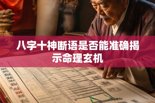 八字十神断语是否能准确揭示命理玄机