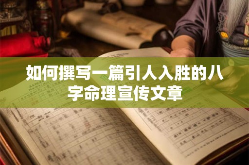 如何撰写一篇引人入胜的八字命理宣传文章