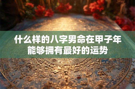 什么样的八字男命在甲子年能够拥有最好的运势