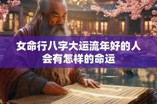 女命行八字大运流年好的人会有怎样的命运
