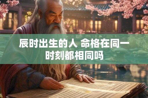 辰时出生的人 命格在同一时刻都相同吗
