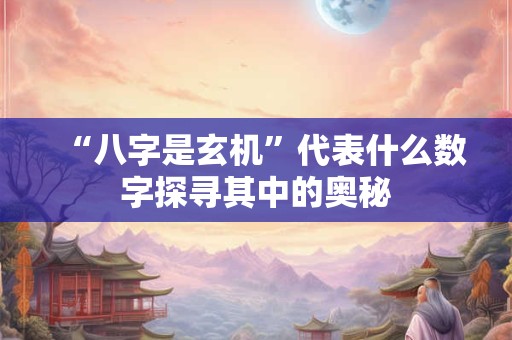 “八字是玄机”代表什么数字探寻其中的奥秘