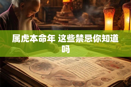 属虎本命年 这些禁忌你知道吗