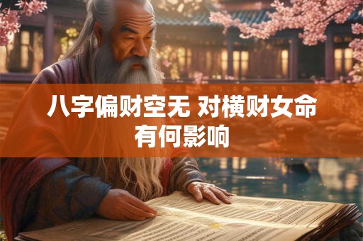 八字偏财空无 对横财女命有何影响