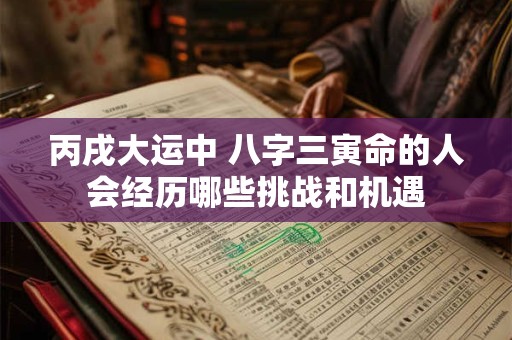 丙戌大运中 八字三寅命的人会经历哪些挑战和机遇