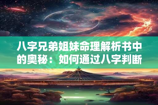 八字兄弟姐妹命理解析书中的奥秘：如何通过八字判断兄弟姐妹的命运