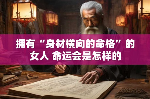 拥有“身材横向的命格”的女人 命运会是怎样的