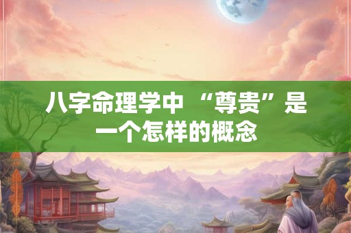 八字命理学中 “尊贵”是一个怎样的概念