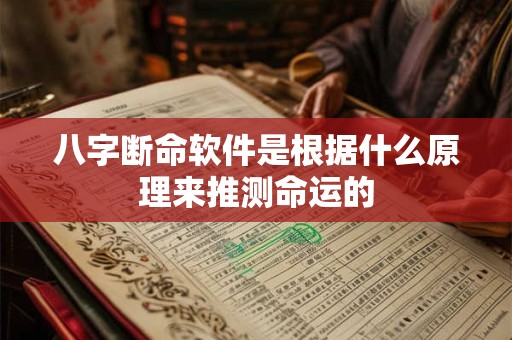 八字断命软件是根据什么原理来推测命运的