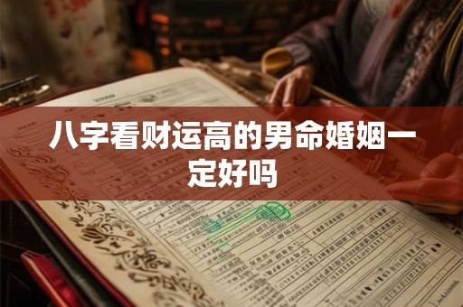 八字看财运高的男命婚姻一定好吗